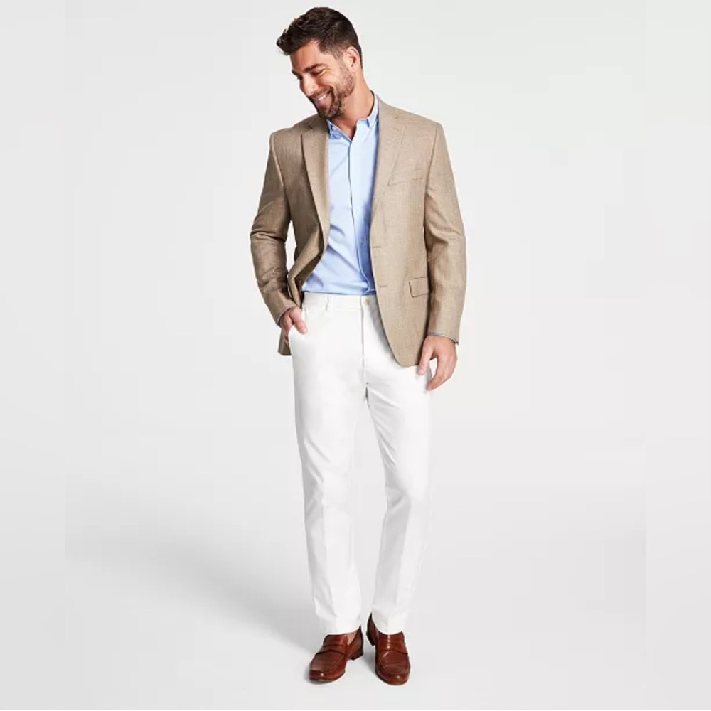 Men's Ralph Lauren Classic-Fit Neat UltraFlex Sport Coat in Tan, 46R